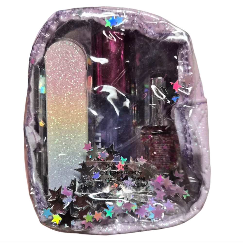 Wonder Nation Micro Backpack Keychain with Beauty Accessories 5-Piece Set-Purple